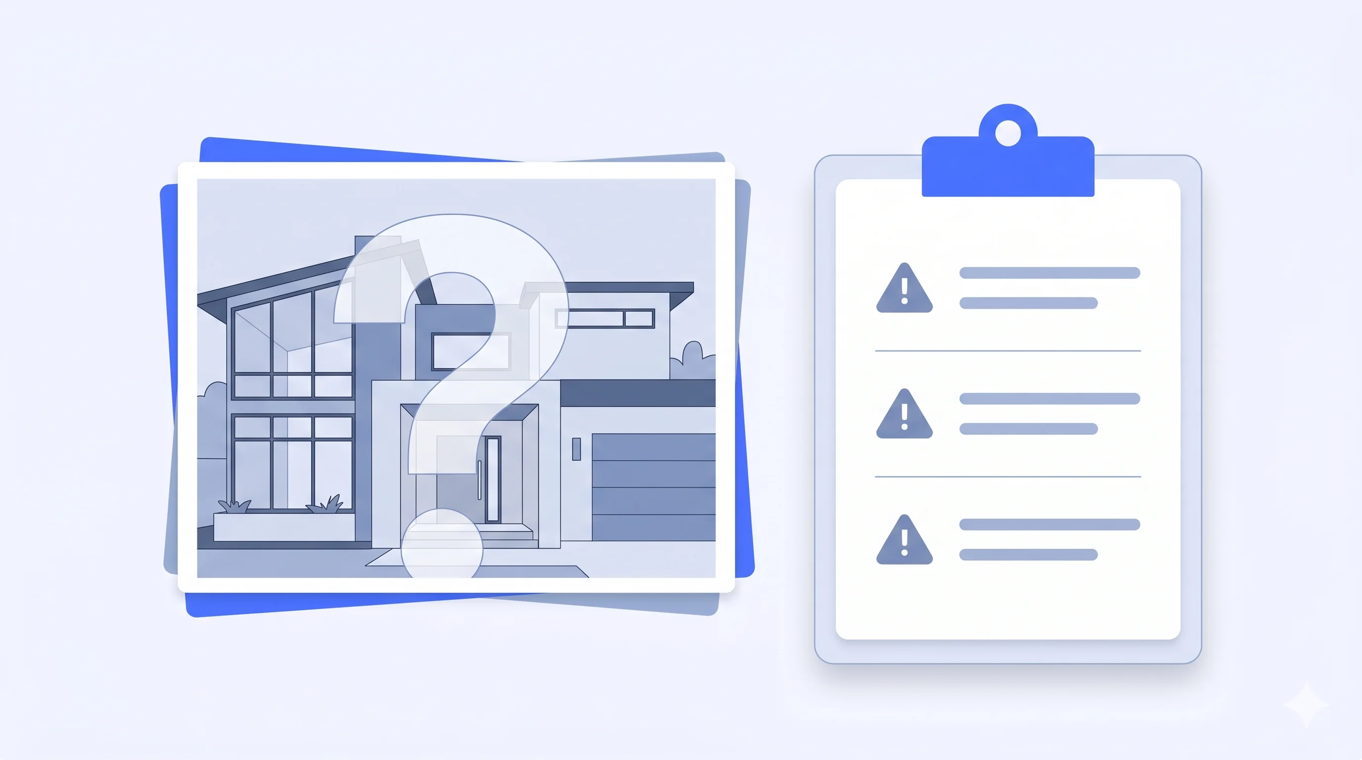 Illustration of a cautionary checklist with warning icons